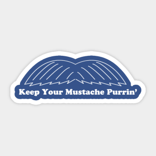 Purrin' Stache Sticker